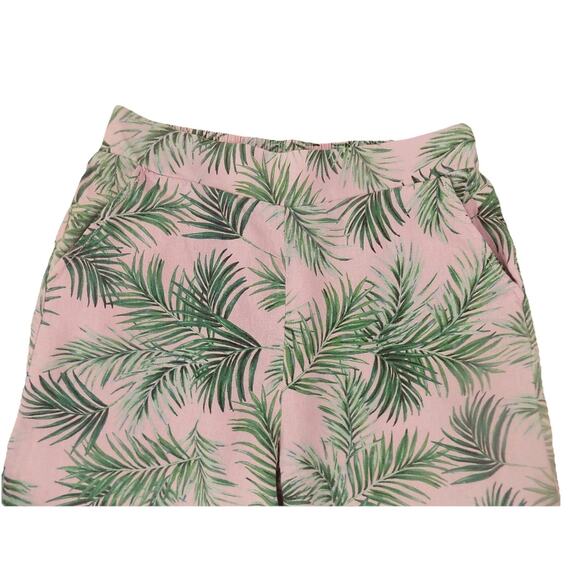 Kensie tropical print linen blend pull on pants wide leg size Medium - Picture 2 of 6